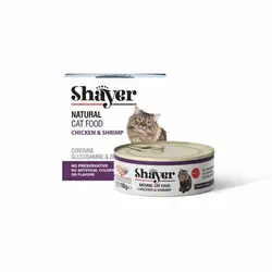 کنسرو گربه شایر نچرال با طعم مرغ و میگو 110 گرمی
