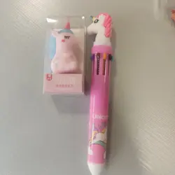 ست فانتزی خودکار 10 رنگ و مدادتراش یونیکورن