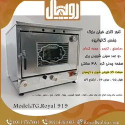 تنور گازی چدن 50 گالوانیزه دماسنج ، تایمر و جوجه گردان دار مدل TG.Royal 919 - تنور گازی رویال کابین