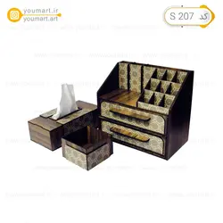 ست استند لوازم ارایش چوبی کد S207 - یومارت