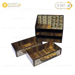 ست استند لوازم ارایش چوبی کد S207 - یومارت