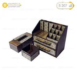 ست استند لوازم ارایش چوبی کد S207 - یومارت