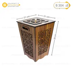 سطل زباله چوبی طرح ترنج B304 - یومارت