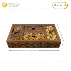 جعبه پذیرایی چوبی ترنج کد B206 - یومارت