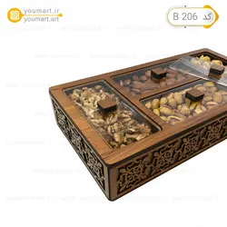 جعبه پذیرایی چوبی ترنج کد B206 - یومارت