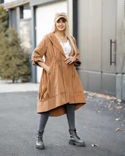 کاپشن زنانه چرم سیلیکونی کد 53kalamashop