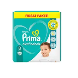 پوشک بچه پریما سایز 8 مدل Aktif Bebek بسته 31 عددی