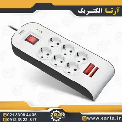 محافظ برق 6 خانه ارت دار دیجیتال 2 متری