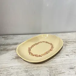 دیس پذیرایی / شیرینی خوری سرامیکی بیضی رنگ آجری دستساز - فروشگاه اینترنتی فارس گالری