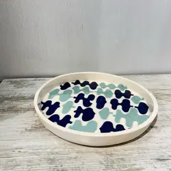 دیس پذیرایی / شیرینی خوری سرامیکی گرد رنگ سفید دستساز - فروشگاه اینترنتی فارس گالری