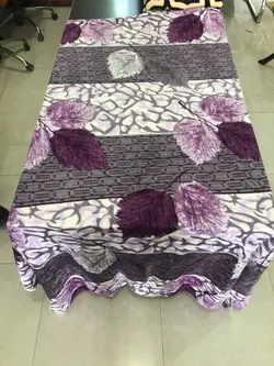 پتو مسافرتی ژله ای طرح برگ بزرگ بنفش طرح دار کد 13