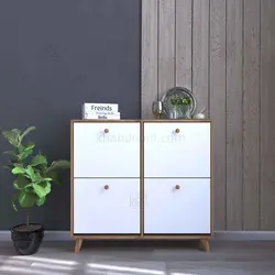 جاکفشی داشبوردی چهار درب Elena - طول 98 دستگیره چوبی