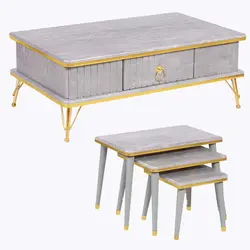 میز جلومبلی و عسلی  مدل شبنم رنگ ابرو باد MSH122