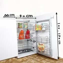 سبد سوپر یخچالی سه طبقه مدل A 587 ارتفاع 100-120 سانت یونیت 60 سانت