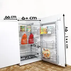 سبد سوپری یخچالی کابینت 3 طبقه مدل A 578 ارتفاع 85-100 سانت یونیت 50 سانت