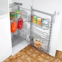 سبد سوپری یخچالی کابینت 3 طبقه مدل A 578 ارتفاع 85-100 سانت یونیت 50 سانت