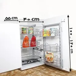 سبد سوپر یخچالی 3 طبقه مدل A 625 ارتفاع 100-120 سانت یونیت 40 سانت