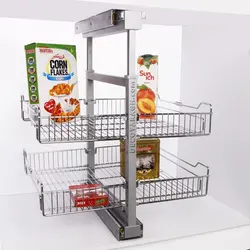 سبد سوپر ریل وسط 2 طبقه مدل A 536 ارتفاع 65-85 سانت یونیت 60 سانت کف توری