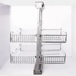 سبد سوپر ریل وسط 2 طبقه مدل A 536 ارتفاع 65-85 سانت یونیت 60 سانت کف توری