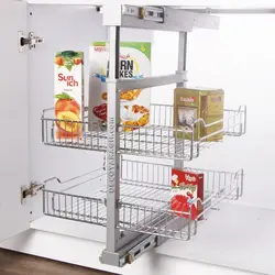 سبد سوپر ریل وسط 2 طبقه مدل A 535 ارتفاع 65-85 سانت یونیت 50 سانت کف توری