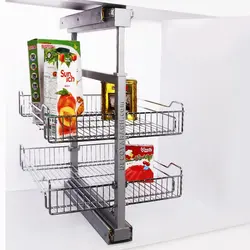 سبد سوپر ریل وسط 2 طبقه مدل A 535 ارتفاع 65-85 سانت یونیت 50 سانت کف توری