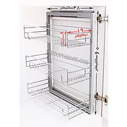 سبد ریلی آشپزخانه جاادویه ای سه طبقه ریل پهلو 1104یونیت30