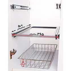 سبدریلی کابینت کف توری دو طبقه ریل پهلو1145یونیت40