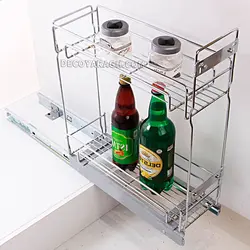 سبد ریلی داخل کابینتی جاادویه ای دو طبقه ریل کف 1203یونیت 25
