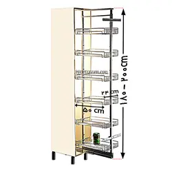 سبد اکسسوری کابینت بهینه 6 طبقه مدل 91158 ارتفاع 200-180 سانت