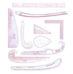 پک خطکش 9 تکه حرفه ایی منحنی فرانسوی