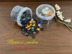 پک ۱۰۰ عددی دکمه چهارپارچه روکش دار ( ۵ رنگ مختلف)
