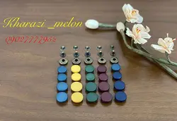 پک ۱۰۰ عددی دکمه چهارپارچه روکش دار ( ۵ رنگ مختلف)