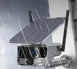 خرید و قیمت دوربین مدار بسته دو لنزه 4k سیم کارتی سولار خورشیدی پانوراما 4G مدل Niview Y6