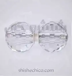 دستگیره تک سوراخ کریستال شیشه سکوریت توپی 60mm