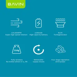 جت فن دمنده قوی شارژی باوین مدل BAVIN F831 Turbo Fan