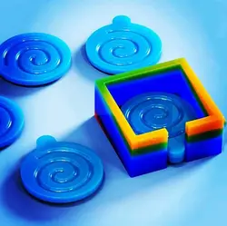 قالب سیلیکونی زیرلیوانی دایره طرح موج با هولدر کد 529 - اپوکسی کار