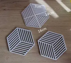 قالب سیلیکونی زیرلیوانی شش ظلعی طرح دار کد 532 - اپوکسی کار