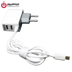 شارژر دیواری دو پورت مچر مدل MR-CH11 با کابل میکرو USB - ایلیا کامپیوتر