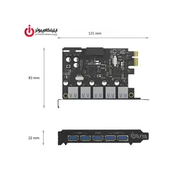 هاب USB3.0 پنج پورت PCI برند اوریکو مدل PVU3-502I - ایلیا کامپیوتر