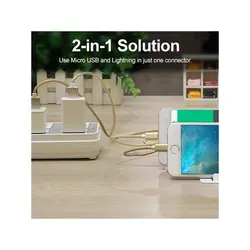 کابل میکرو USB و لایتنینگ 1.5 متری یونیتک مدل Y-C4023GD - ایلیا کامپیوتر
