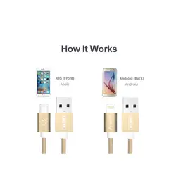 کابل میکرو USB و لایتنینگ 1.5 متری یونیتک مدل Y-C4023GD - ایلیا کامپیوتر