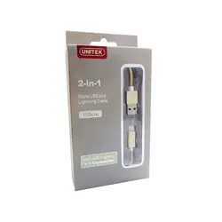 کابل میکرو USB و لایتنینگ 1.5 متری یونیتک مدل Y-C4023GD - ایلیا کامپیوتر