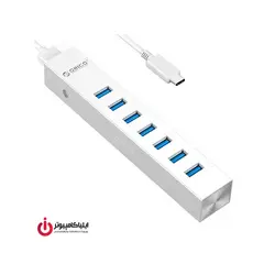 هاب هفت پورت USB3.0 آلومینیومی همراه با آداپتور برند اوریکو مدل ASH7-U3 - ایلیا کامپیوتر