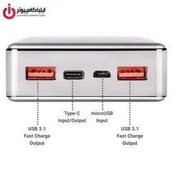 پاوربانک Qualcomm Type-C آینوبن مدل QPD20 با ظرفیت 20000 میلی آمپر - ایلیا کامپیوتر