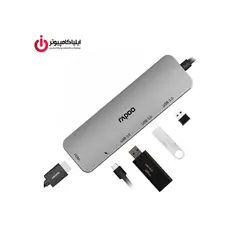 هاب USB3.0 و مبدل چند کاره Type-C رپو مدل XD100 - ایلیا کامپیوتر