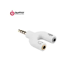 مبدل صدا 3.5 میلیمتری نر 3خط به 2 فیش 3.5 میلیمتری ماده 2خط (میکروفن+هدفون) - ایلیا کامپیوتر