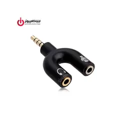 مبدل صدا 3.5 میلیمتری نر 3خط به 2 فیش 3.5 میلیمتری ماده 2خط (میکروفن+هدفون) - ایلیا کامپیوتر