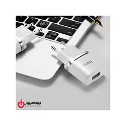 شارژر دیواری تک پورت هوکو مدل C11 همراه با کابل Lightning - ایلیا کامپیوتر