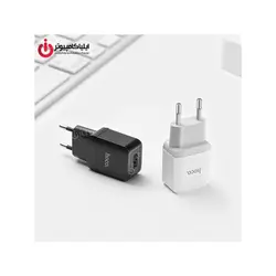 شارژر دیواری تک پورت هوکو مدل C22A همراه با کابل Lightning - ایلیا کامپیوتر
