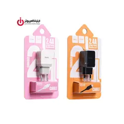 شارژر دیواری تک پورت هوکو مدل C22A همراه با کابل میکرو USB - ایلیا کامپیوتر